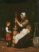 Mihaly Munkacsy Woman Churning oil painting on canvas